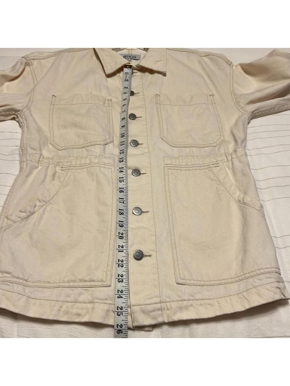 Etica Madeline Utility Jacket Cream Button Front Women's XS - Picture 4 of 7